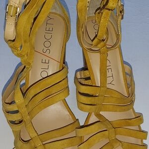 Sole Society Women's Yellow Strappy Heels